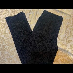 Chico's black velvet brocade dress slacks.  Sz 0.5